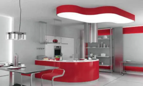 Натяжной потолок на кухне