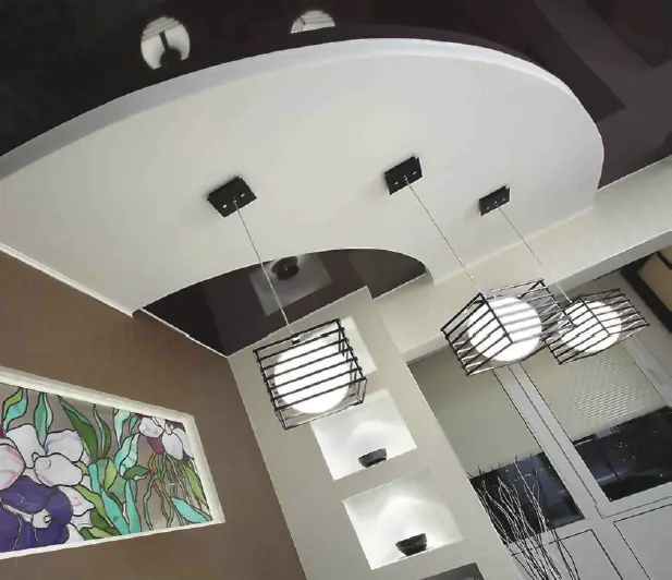 Многоуровневые натяжные потолки фото