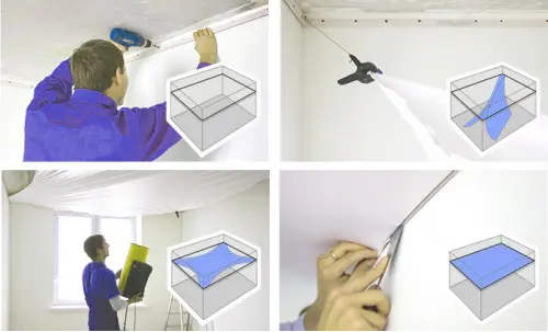 Установка натяжного потолка